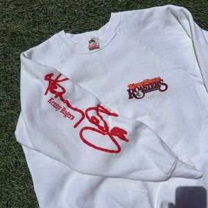 Vintage Kenny Rogers Chicken Sweatshirt Large White 90s Country Music USA M